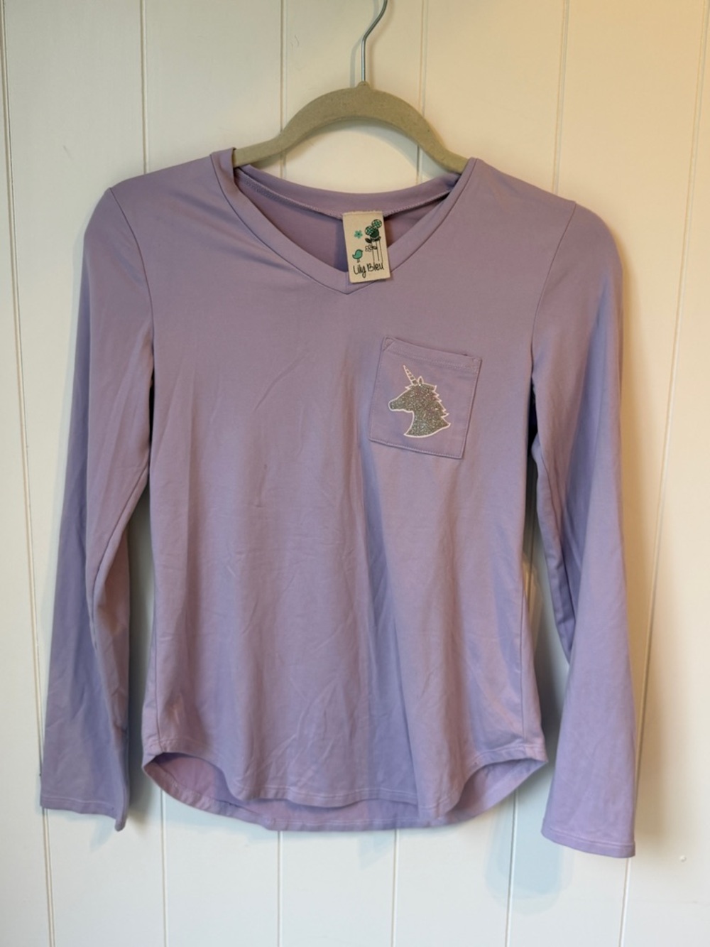 Lily Bleu Lavender Sparkle Unicorn Pocket Top